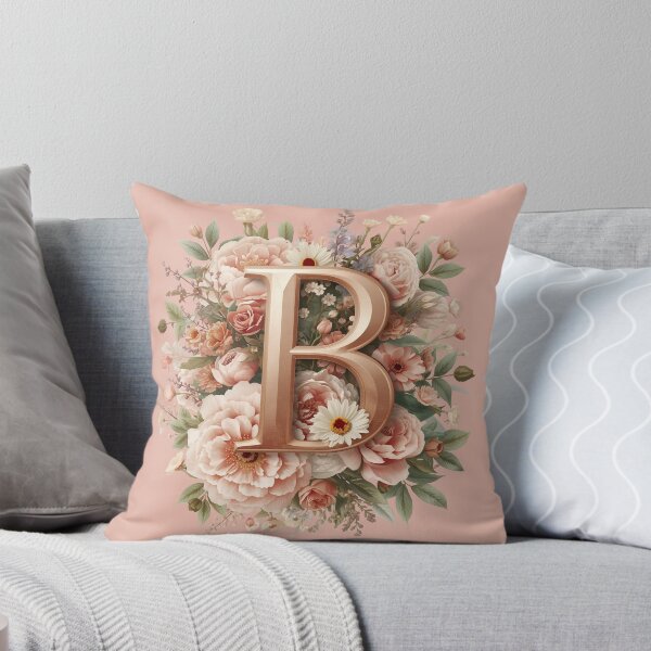 Item preview, Floral Monogram Letter B Wall Art – Elegant Gold Initial B with Roses & Peonies | Personalized Wedding Gift, Nursery Decor, Feminine Botanical Initial B Print designed and sold by AmenAlways.