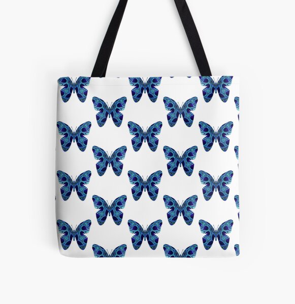 Blue Butterfly All Over Print Tote Bag