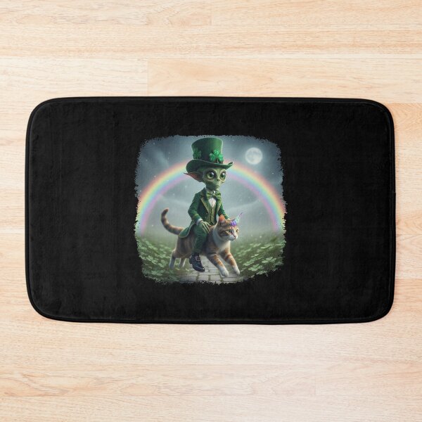 Item preview, Alien Riding on Cat Unicorn Rainbow St Patricks Day Caticorn designed and sold by elderberry.