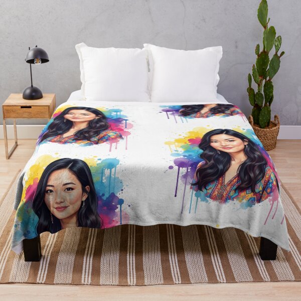 Item preview, Smiling Asian woman. Watercolor wall art. designed and sold by Planet Utoppia.