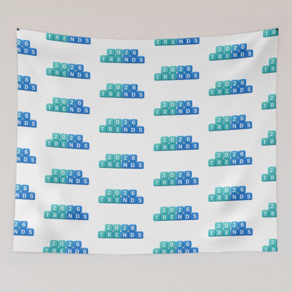 Item preview, 2026 trends in blue blocks, isolated on transparent background, AI Generated designed and sold by dvoevnore.