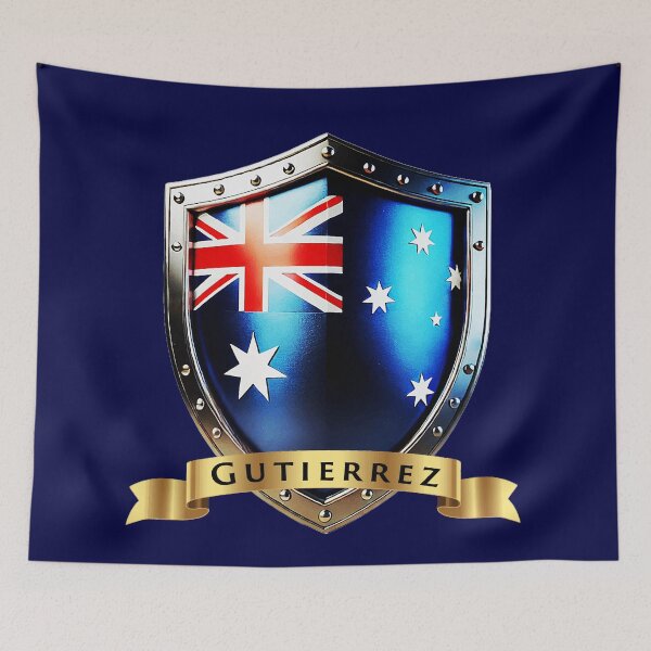 Item preview, Gutierrez Family Australia Shield, Bold Heritage Crest designed and sold by Highlandkings.