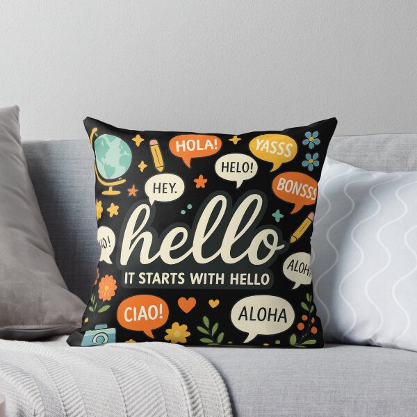 Item preview, It Starts With Hello – Multilingual Greeting Design designed and sold by haitrieuic96.