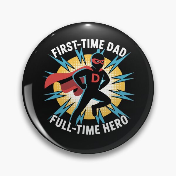 Item preview, First-Time Dad Full-Time Hero Funny Superhero New Dad Shirt designed and sold by Goodthreadz.