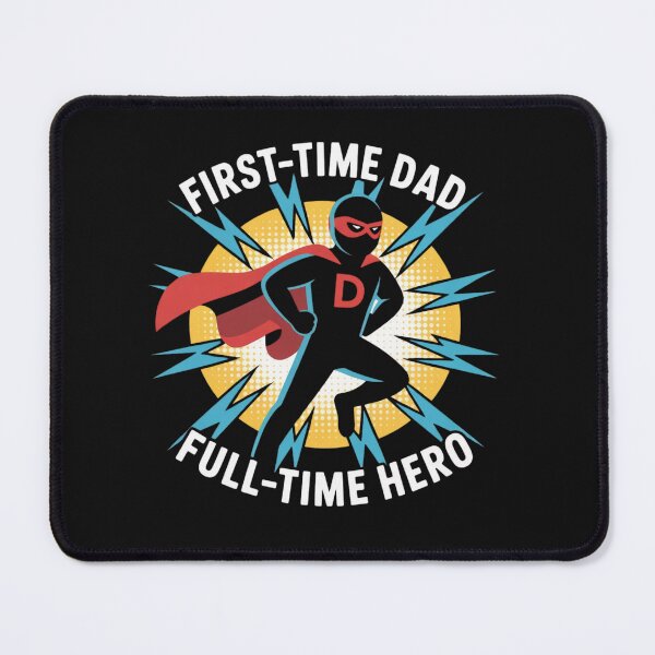 Item preview, First-Time Dad Full-Time Hero Funny Superhero New Dad Shirt designed and sold by Goodthreadz.