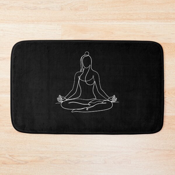 Item preview, White One Line Drawing - Yoga Meditation Yogini designed and sold by altandesign.