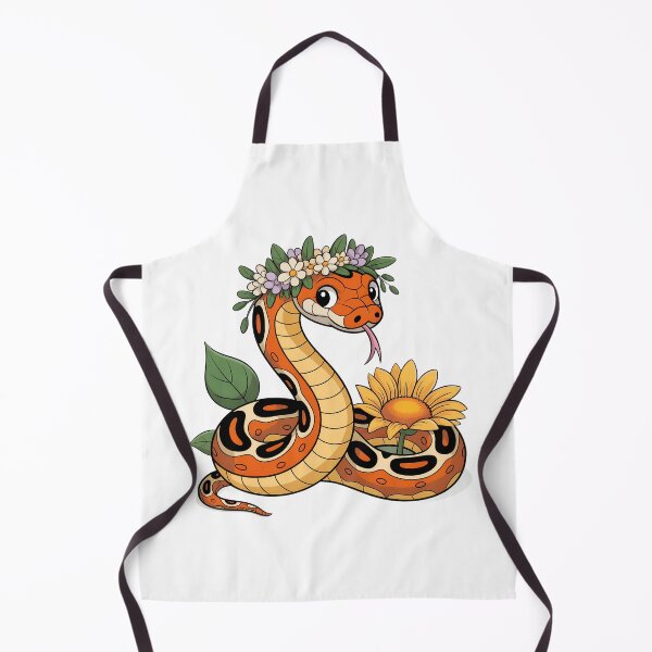 Item preview, Cute Cartoon Corn Snake with Floral Crown and Sunflowers – Whimsical Snake designed and sold by VividOrganica.