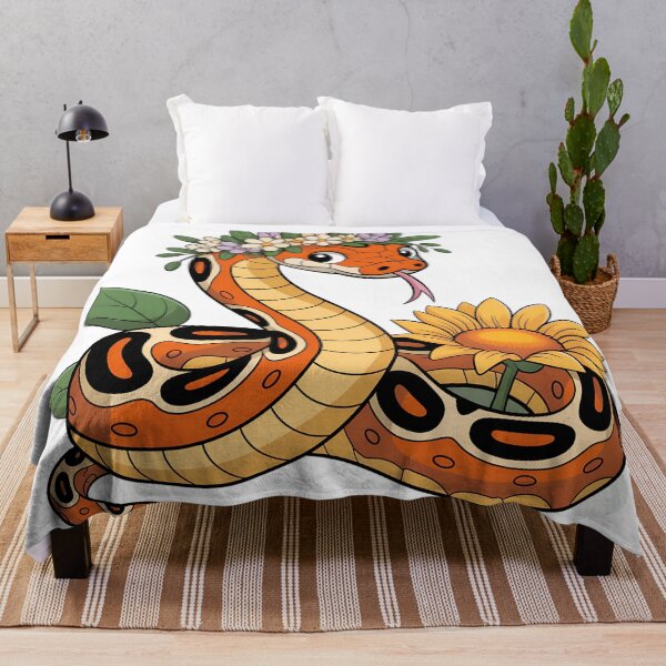 Item preview, Cute Cartoon Corn Snake with Floral Crown and Sunflowers – Whimsical Snake designed and sold by VividOrganica.