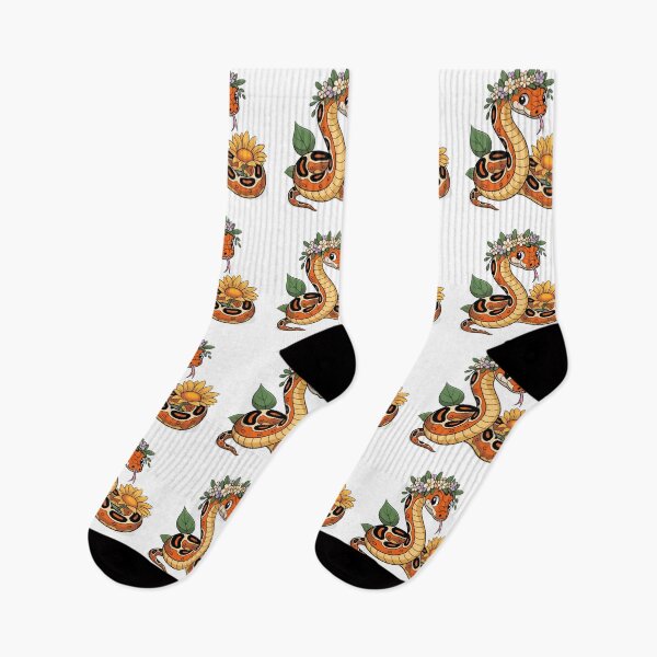 Item preview, Cute Cartoon Corn Snake with Floral Crown and Sunflowers – Whimsical Snake designed and sold by VividOrganica.