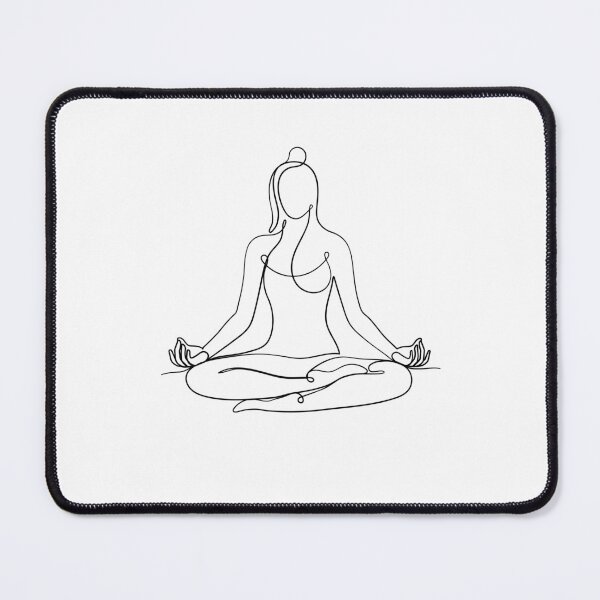 Item preview, Black One Line Drawing - Yoga Meditation Yogini designed and sold by altandesign.