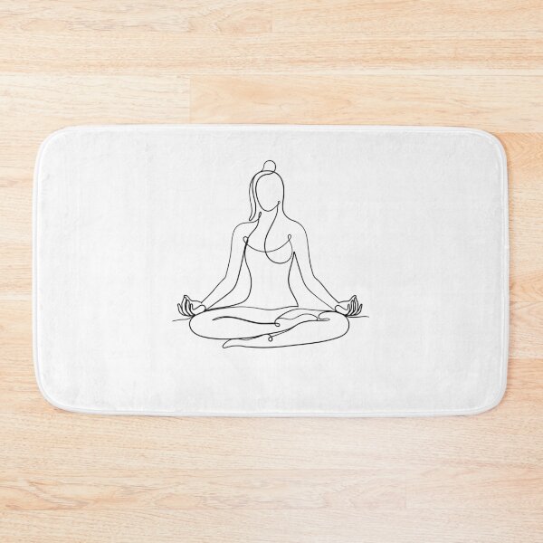 Item preview, Black One Line Drawing - Yoga Meditation Yogini designed and sold by altandesign.