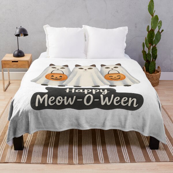 Item preview, Happy Meow-O-Ween Ghost Cats – Cute Halloween Cat Design designed and sold by chrstnslts.