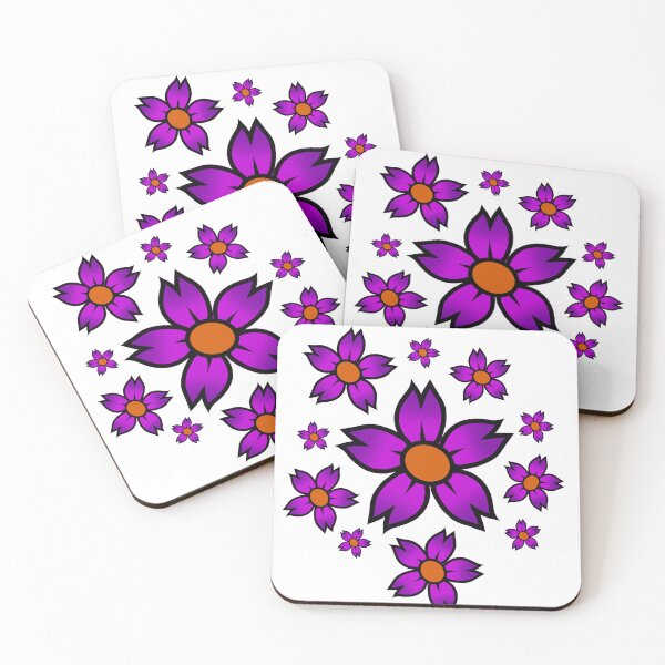 Item preview, Funky Purple And Orange Flowers designed and sold by StrawbBonsai.