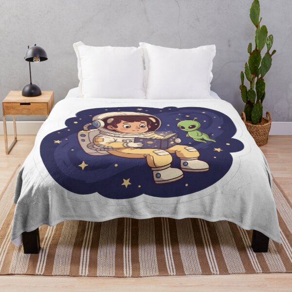 Item preview, Cozy Retro Space Explorer Sticker - Astronaut with Book & Alien Friend designed and sold by StickyGuys.