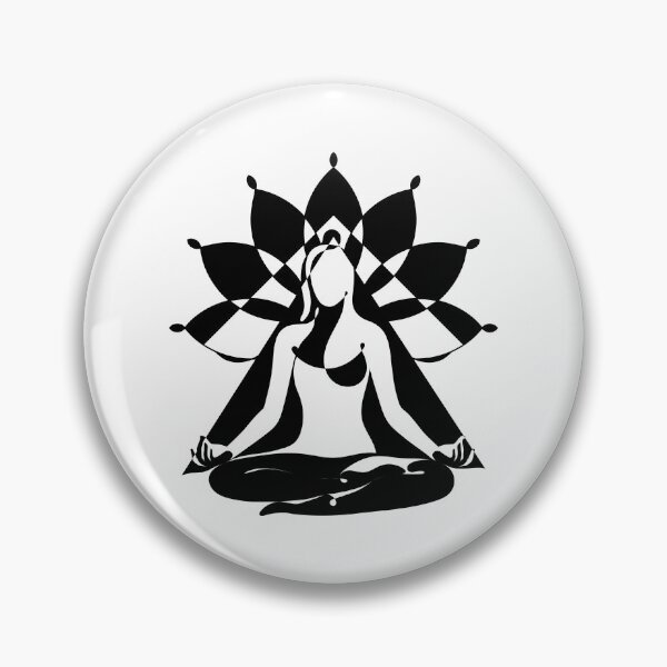 Artikelvorschau, Schwarze Schattenkunst - Yoga Lotus und Yogini entworfen und verkauft von altandesign.
