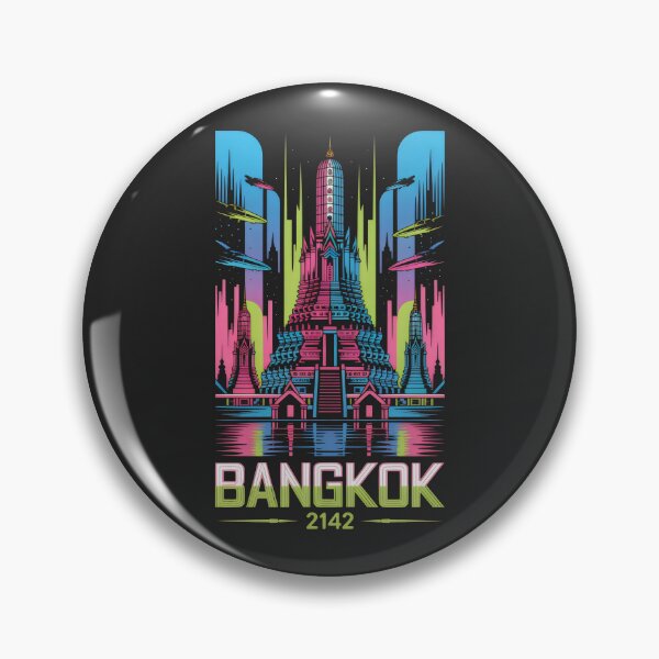 Item preview, Cyberpunk Vision of Bangkok with Radiant Neon Lights designed and sold by SplashTastic.