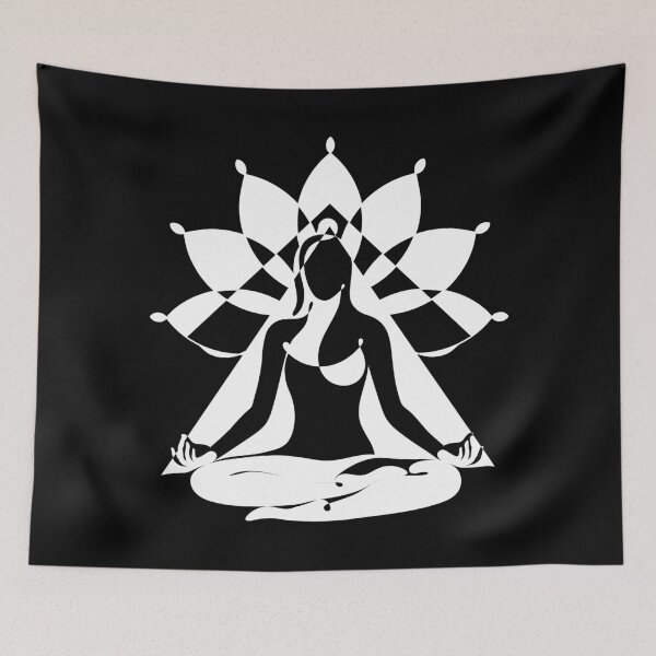 Artikelvorschau, Weiße Schattenkunst - Yoga Lotus und Yogini entworfen und verkauft von altandesign.