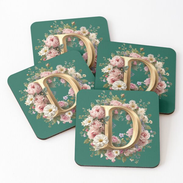 Item preview, Floral Monogram Letter D Wall Art – Elegant Gold Initial D with Roses & Peonies | Personalized Wedding Gift, Nursery Decor, Feminine Botanical Initial D Print designed and sold by AmenAlways.