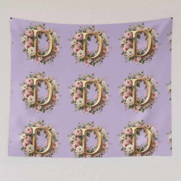 Item preview, Floral Monogram Letter D Wall Art – Elegant Gold Initial D with Roses & Peonies | Personalized Wedding Gift, Nursery Decor, Feminine Botanical Initial D Print designed and sold by AmenAlways.