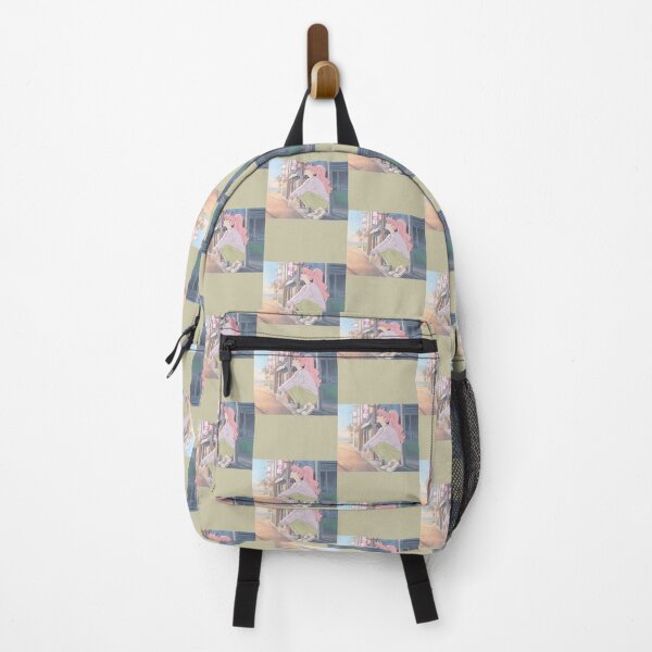 Item preview, Anime Girl in Pink Ponytail Coastal Town Sunset designed and sold by Todd Hunter.