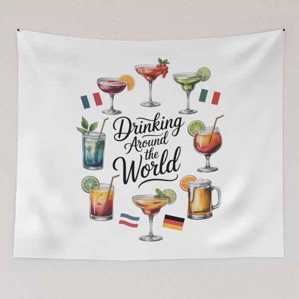 Item preview, Drinking Around The World Vacation Drinking Showcase Funny designed and sold by aidenpier.
