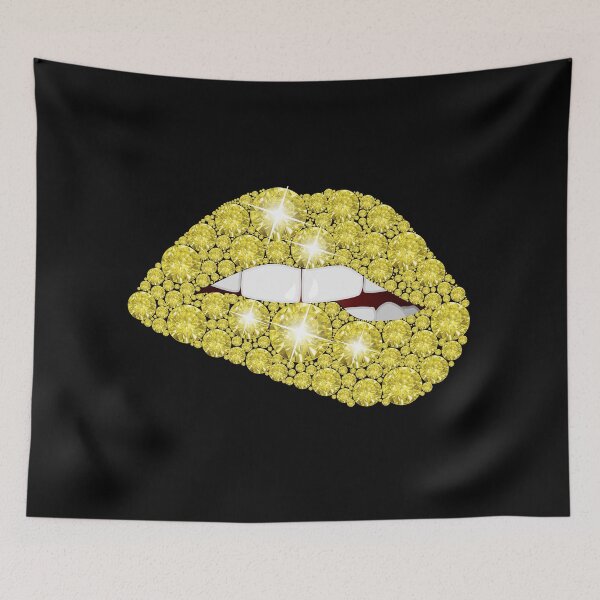 Item preview, Golden Diamond Lips – Sparkling Glam Pop Art Design designed and sold by Dragonfly-10.