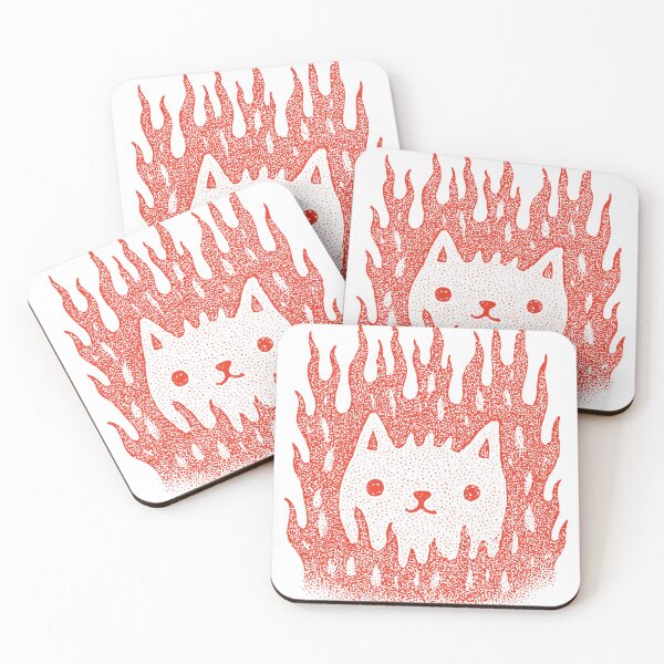 Item preview, The Fireproof Cat dotwork designed and sold by shafranietz.