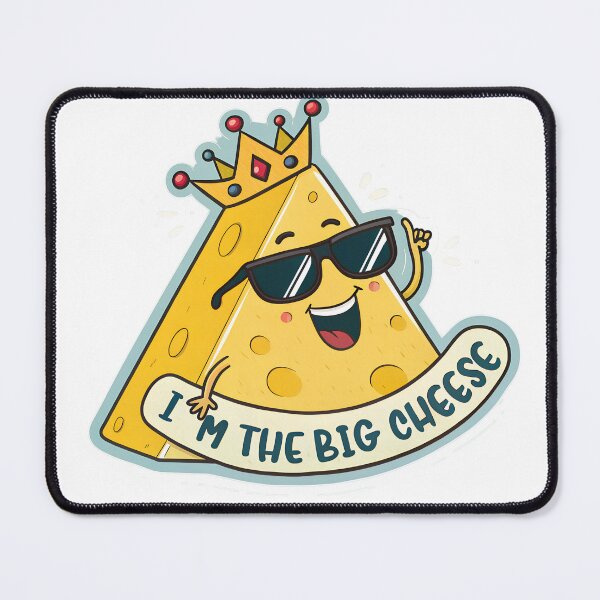 Item preview, Funny Big Cheese – Cartoon Cheese Wedge with Sunglasses and Crown designed and sold by VividOrganica.