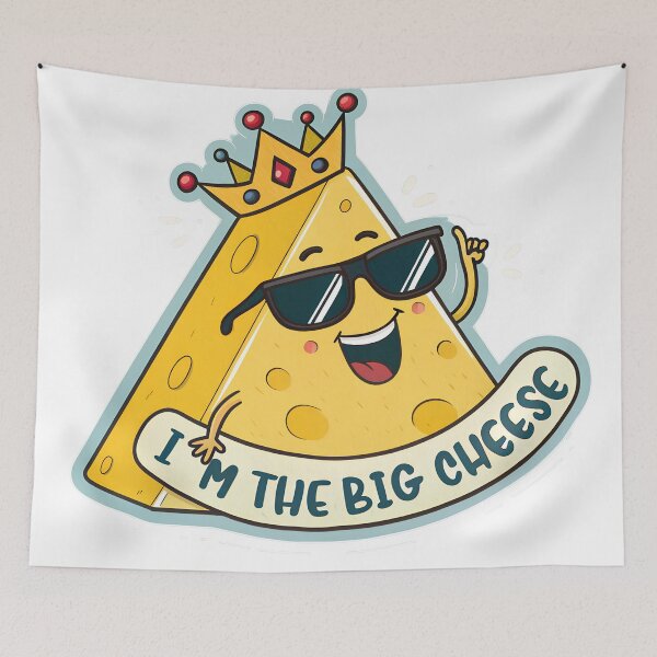 Item preview, Funny Big Cheese – Cartoon Cheese Wedge with Sunglasses and Crown designed and sold by VividOrganica.