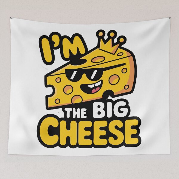 Item preview, Cool Cheese Cartoon  – Big Cheese with Crown and Shades designed and sold by VividOrganica.