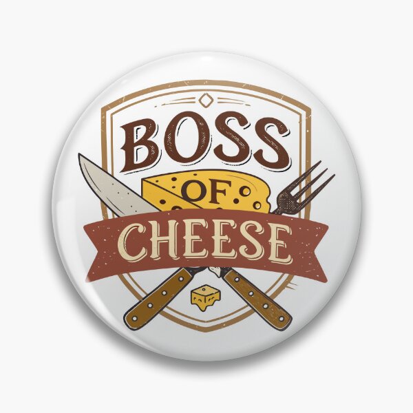 Item preview, Vintage Cheese Emblem Sticker – Boss of Cheese Rustic Badge designed and sold by VividOrganica.