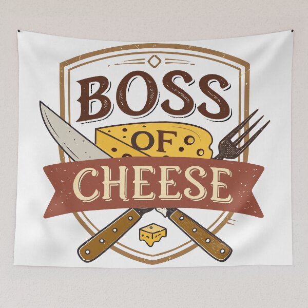 Item preview, Vintage Cheese Emblem Sticker – Boss of Cheese Rustic Badge designed and sold by VividOrganica.