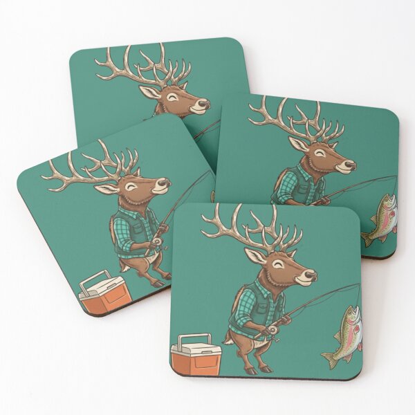 Item preview, An Elk fishing with a cooler  designed and sold by Too Kool Designing .