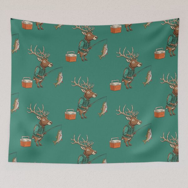 Item preview, An Elk fishing with a cooler  designed and sold by Too Kool Designing .