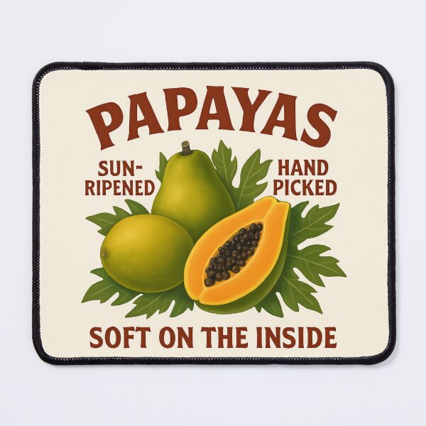 Item preview, Soft on the Inside | Retro Papaya Art | Vintage Fruit Pun Design designed and sold by MagicPixelsBtq.