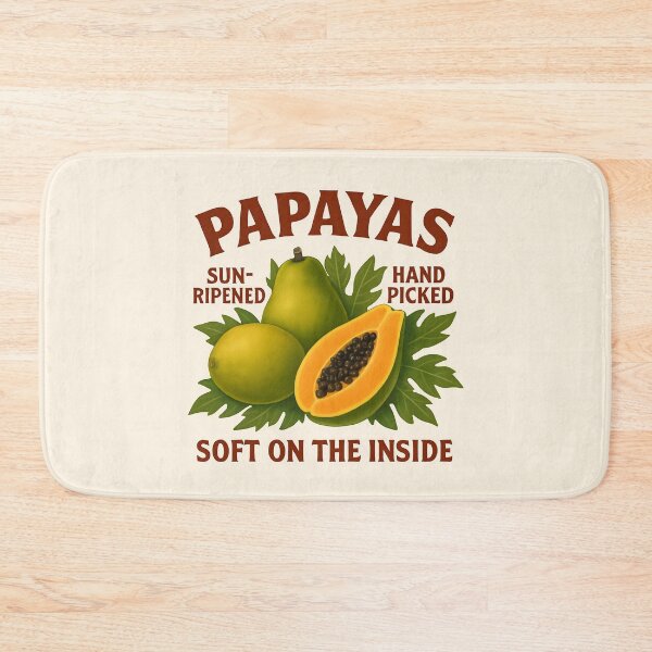 Item preview, Soft on the Inside | Retro Papaya Art | Vintage Fruit Pun Design designed and sold by MagicPixelsBtq.