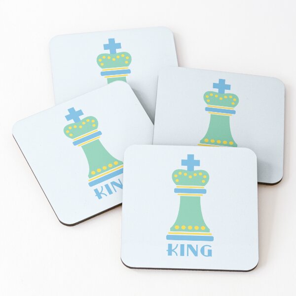 Item preview, Colourful King Chess Piece Blue, Yellow and Mint Green designed and sold by Pinkdeer Designs.