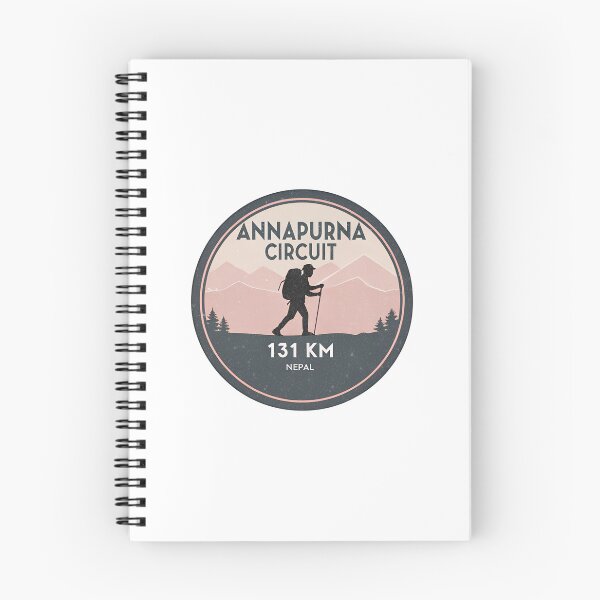 Item preview, Annapurna Circuit Trekking  – Vintage Hiking Badge with Backpacker and Mountains, Nepal Trail designed and sold by VividOrganica.