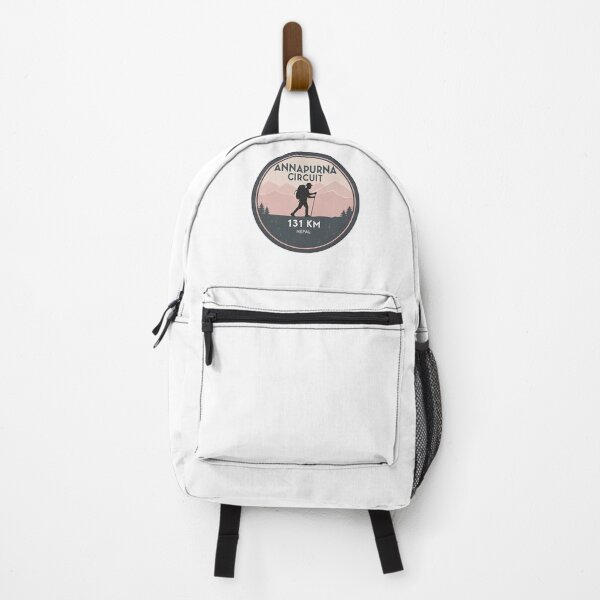 Item preview, Annapurna Circuit Trekking – Vintage Hiking Badge with Backpacker and Mountains, Nepal Trail designed and sold by VividOrganica.