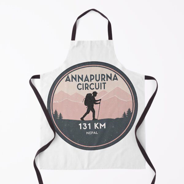 Item preview, Annapurna Circuit Trekking – Vintage Hiking Badge with Backpacker and Mountains, Nepal Trail designed and sold by VividOrganica.