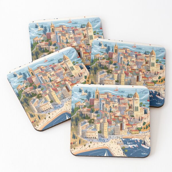 Item preview, illustrated Map of  Marseille Cityscape  designed and sold by Artessie.