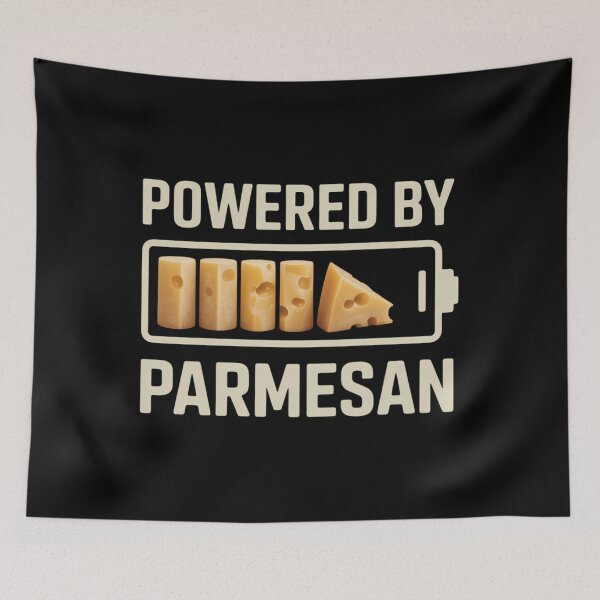 Item preview, Powered By Parmesan Cheese Funny Italian Parmigiano Reggiano designed and sold by aidenpier.