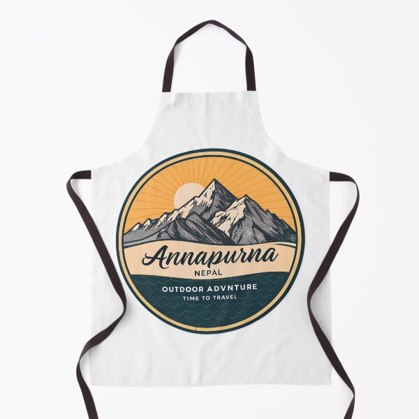 Item preview, Annapurna Mountain Range  – Vintage Nepal Adventure Badge with Retro Sunrise designed and sold by VividOrganica.