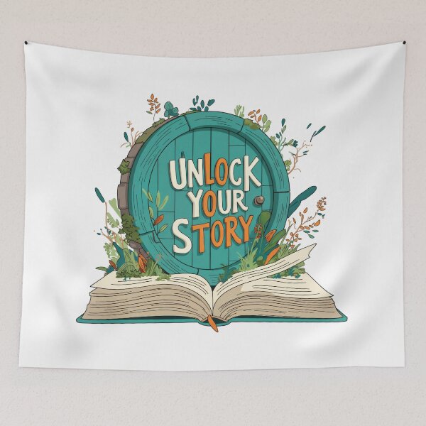 Item preview, Unlock Your Story - Whimsical Book Door Illustration for Readers & Writers - Fantasy designed and sold by Fenay Designs.
