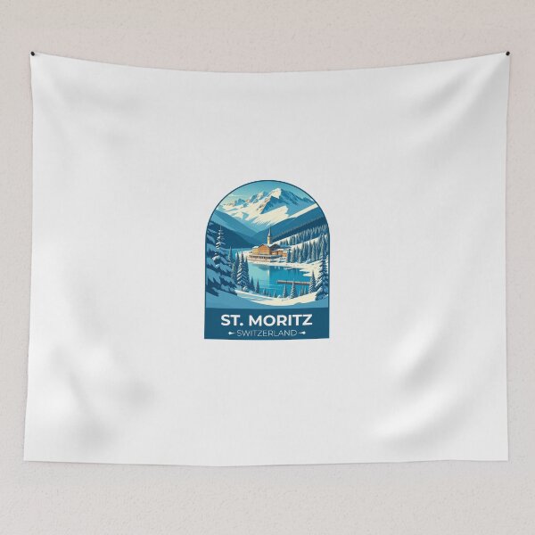 Item preview, St. Moritz Switzerland Sticker designed and sold by TulipaGraphics.