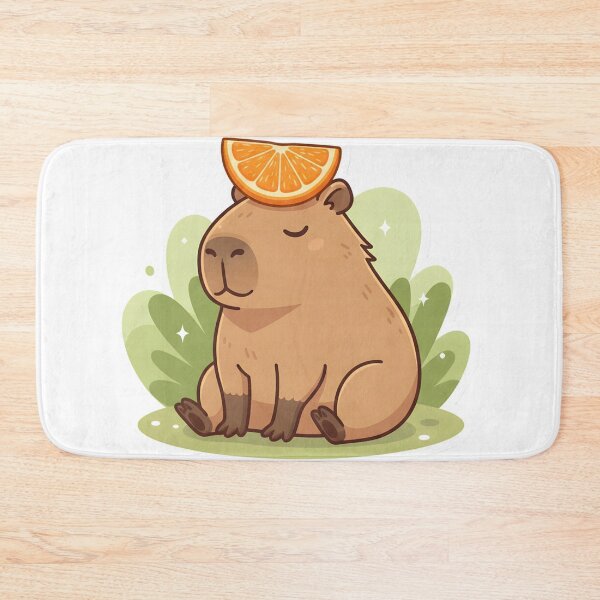 Item preview, Chilling Capybara with Orange - Just Vibing designed and sold by StickyGuys.