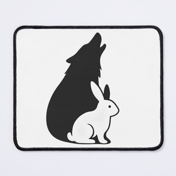 Item preview, Minimalist White Rabbit with Wolf Shadow – Conceptual Design designed and sold by Pixcelcosmic.