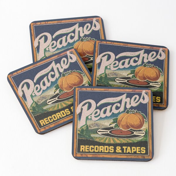 Item preview, Peaches Records & Tapes Record Store Vintage Crate Label designed and sold by Designs by Kool Kat.