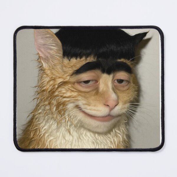 Item preview, Funny Cat with Human Face and Weird Haircut designed and sold by EmiliaClar.