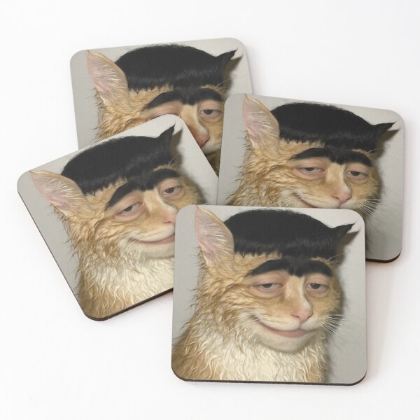 Item preview, Funny Cat with Human Face and Weird Haircut designed and sold by EmiliaClar.